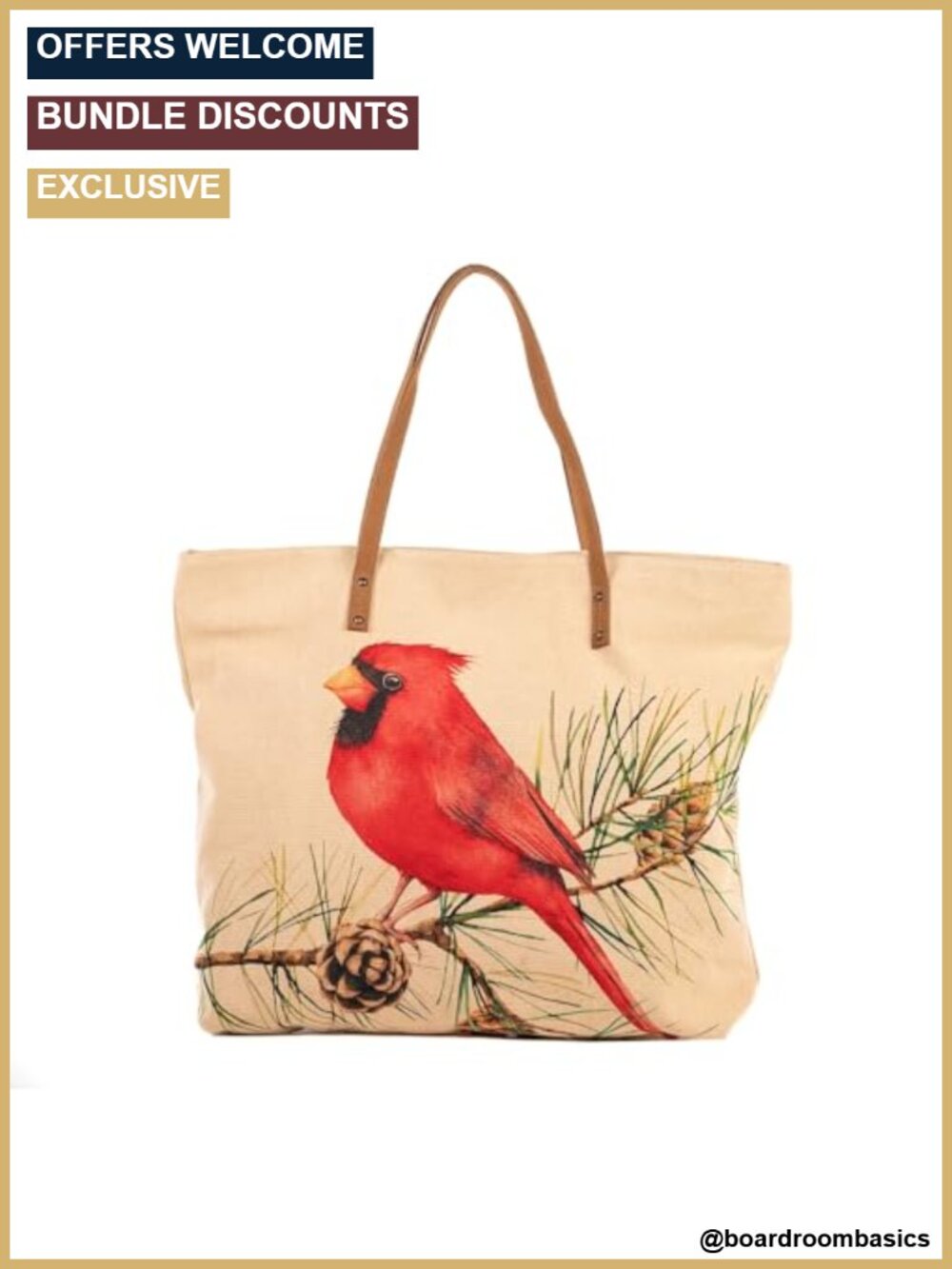 Cotton Canvas Tote Bag Womens Large Zipper Multi Pocket Handbag Work Bag